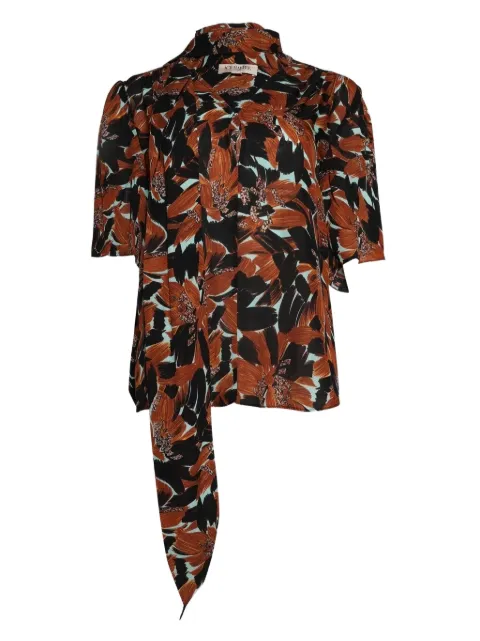 ACE HARPER tie-neck floral-print blouse