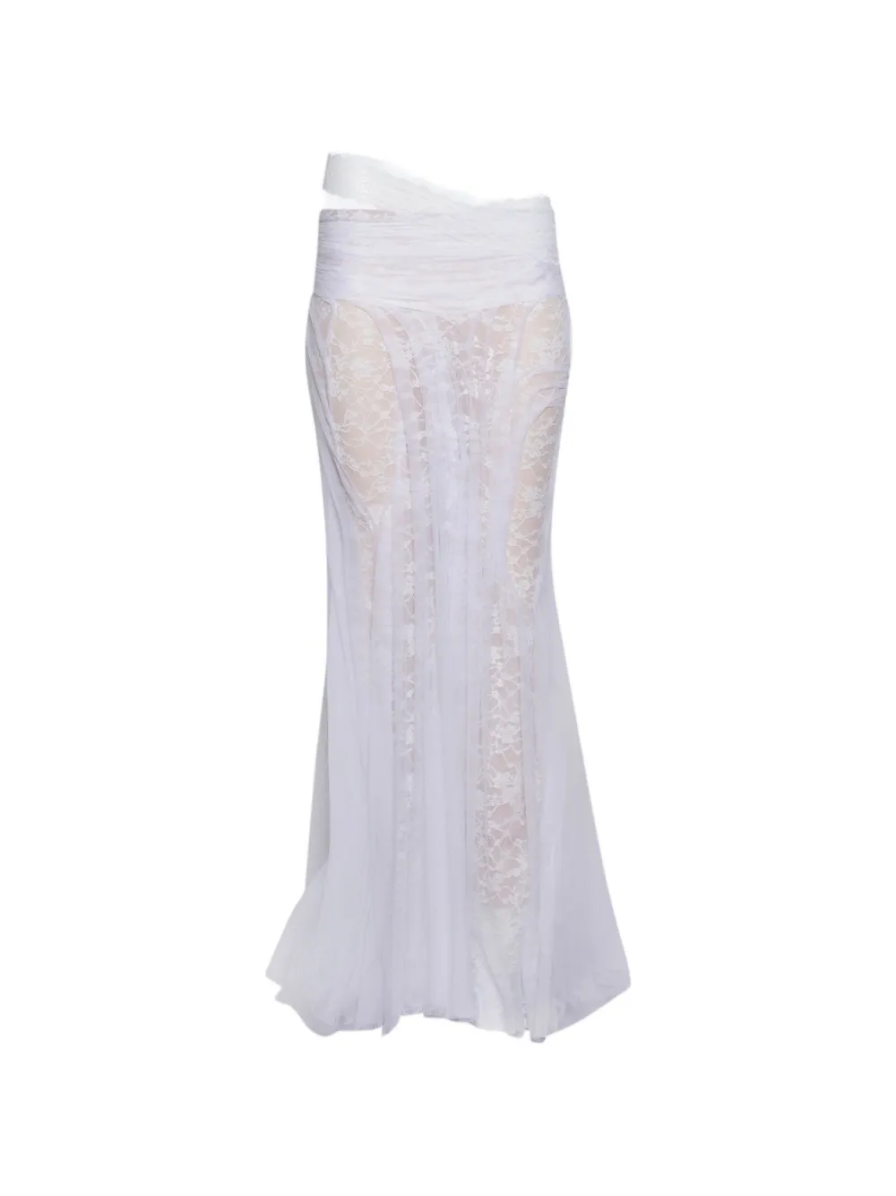 Di Petsa Ethereal Bloom lace maxi skirt - Bianco