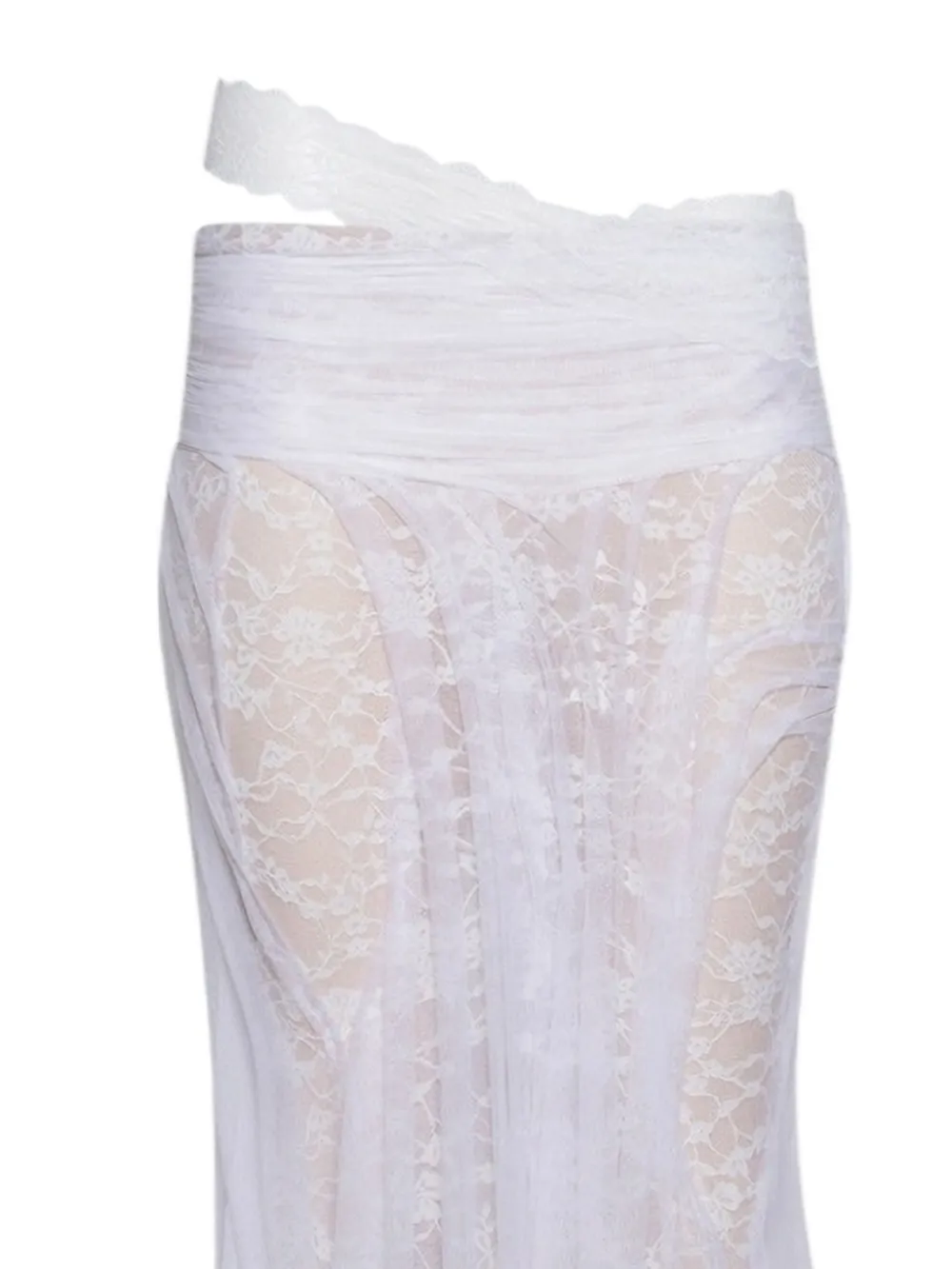  Di Petsa Ethereal Bloom Lace Maxi Skirt - White 