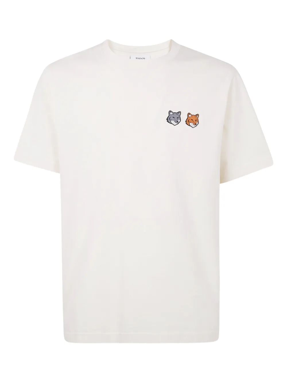 Maison Kitsuné Fox Head embroidered T-shirt Beige