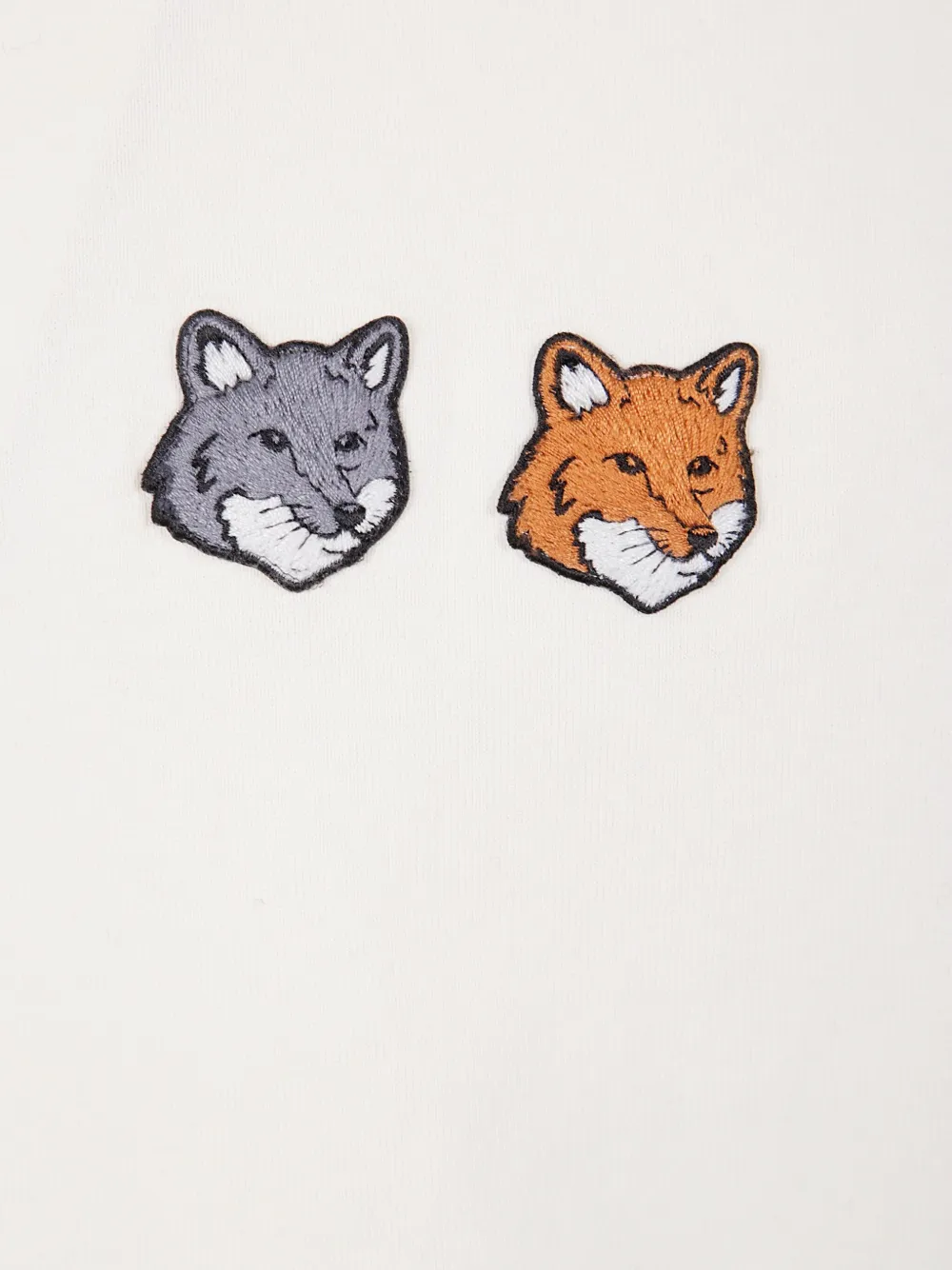 Maison Kitsuné Fox Head embroidered T-shirt Beige