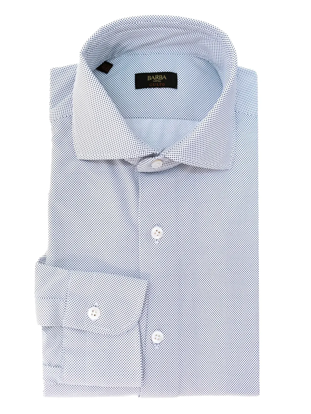 Barba Overhemd met stippen en patroon Blauw