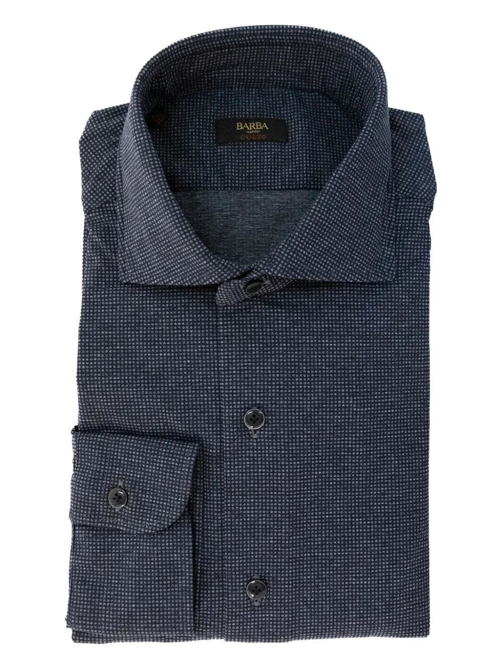 Barba Button-down overhemd met microstippen Blauw