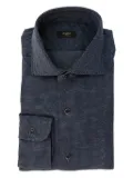 Barba micro-dotted button-down shirt - Blue