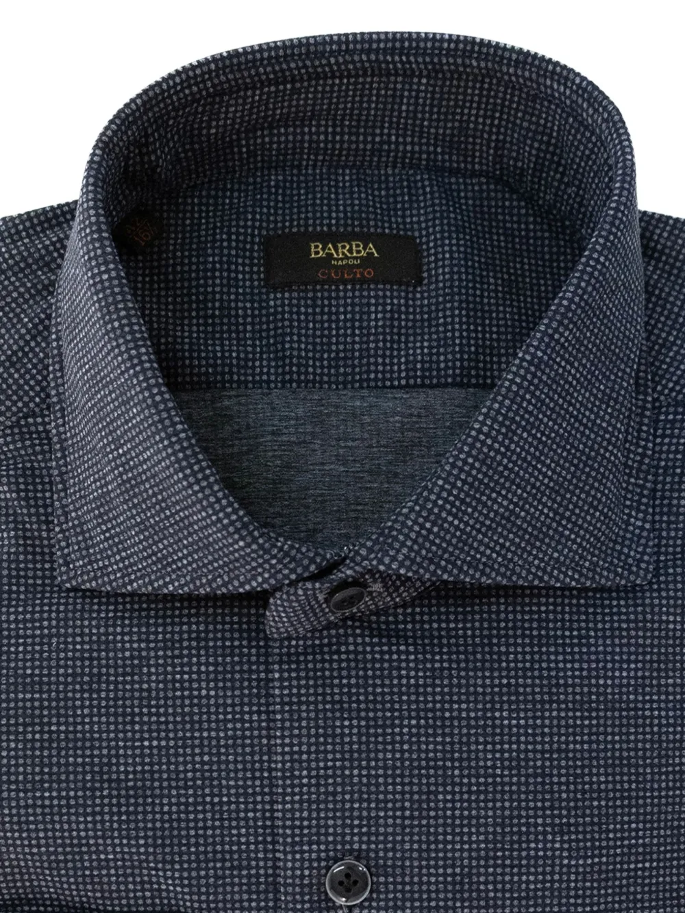 Barba Button-down overhemd met microstippen Blauw