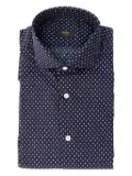 Barba micro-pattern button-down shirt - Blue