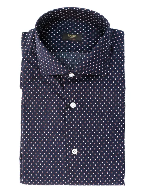 Barba micro-pattern button-down shirt