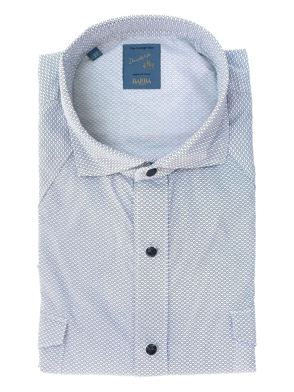 Barba Overhemd met patroon Blauw