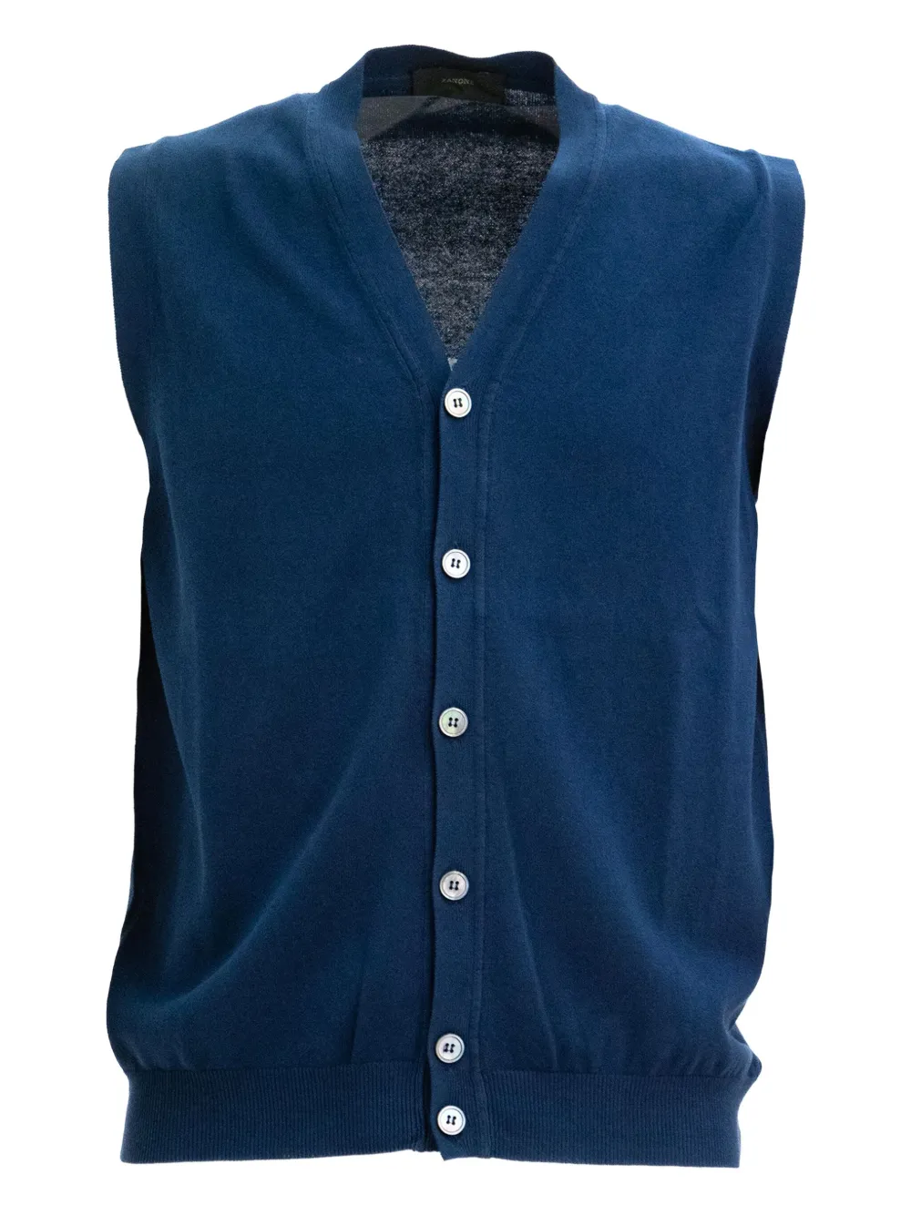 Zanone Gilet met knopen aan de voorkant Blauw