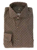Barba geometric-print shirt - Brown