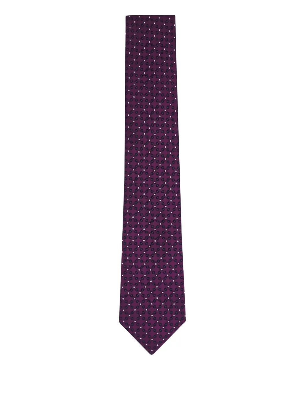 Brunello Cucinelli geometric-print silk tie - Viola