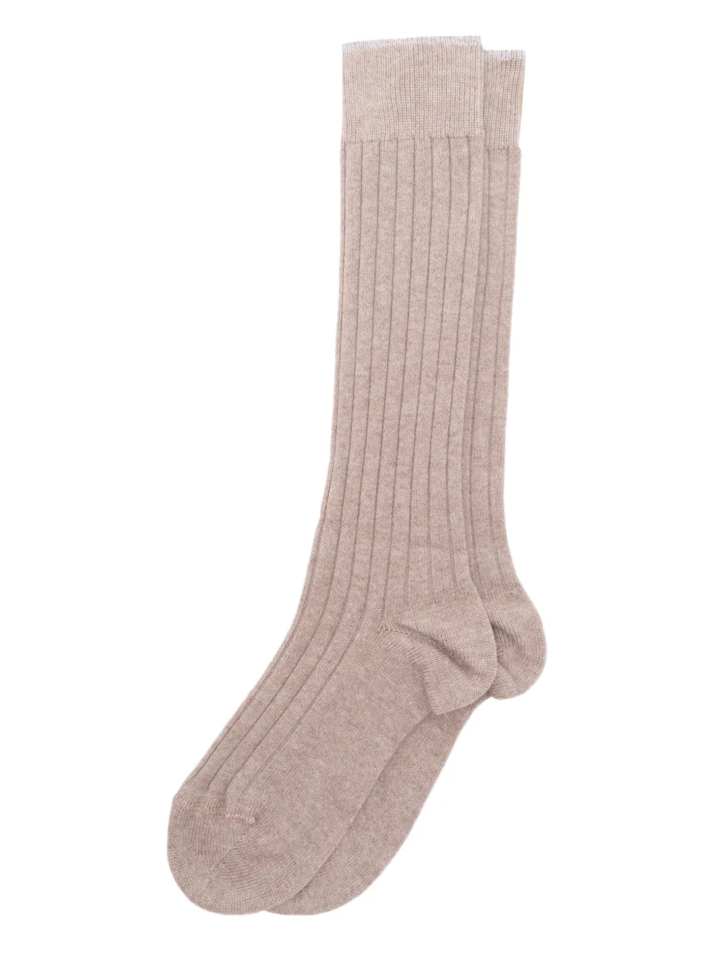 Brunello Cucinelli ribbed knee-high socks Beige