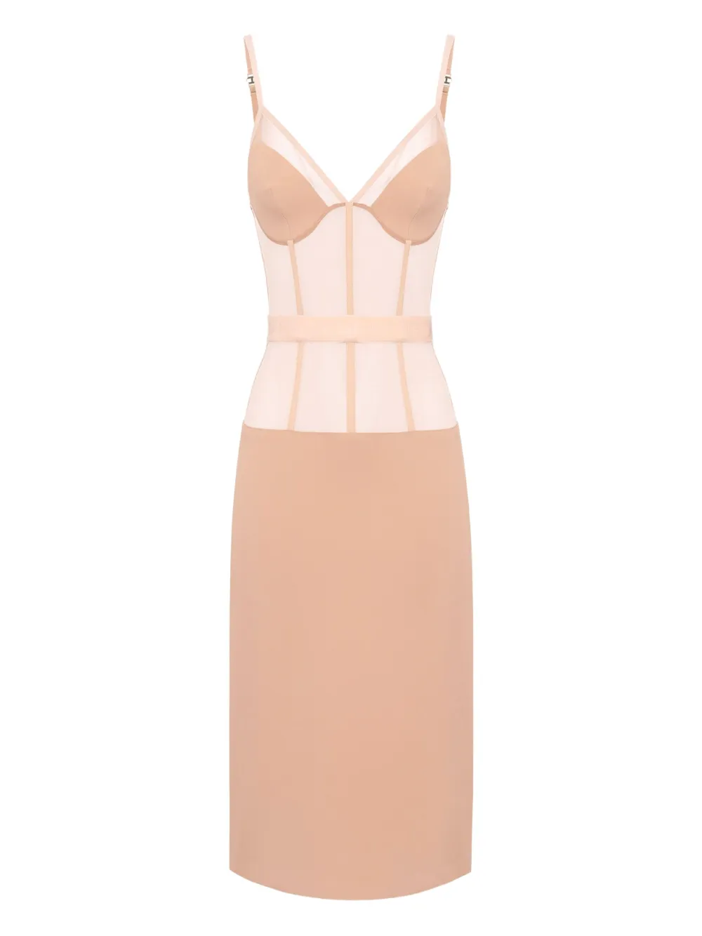 Elisabetta Franchi v-neck dress Beige