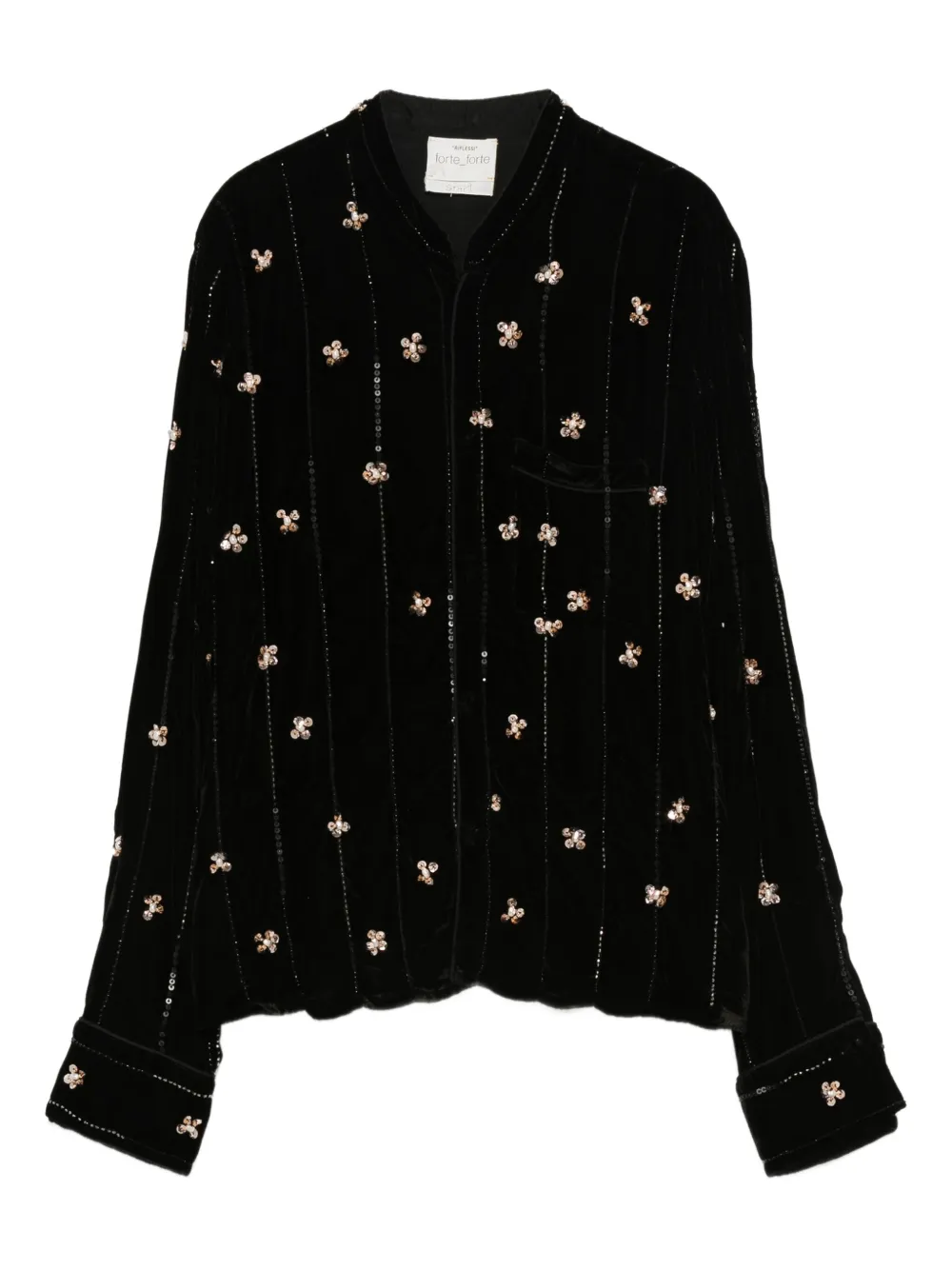 Forte Forte sequin-embellished velvet shirt | Black | Image 1