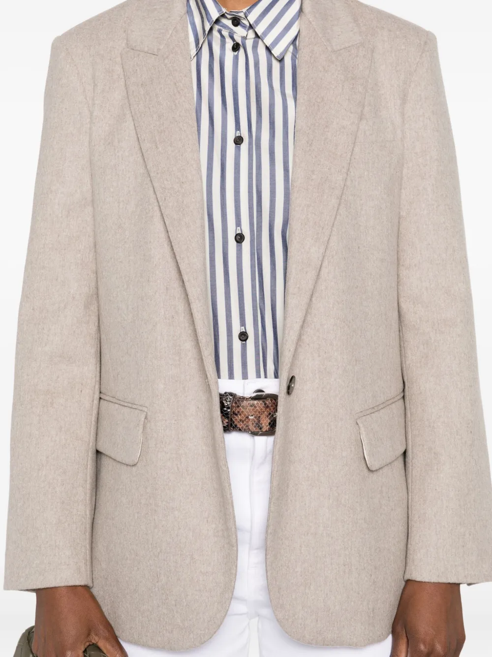Forte Forte Single-breasted Peak-lapels Blazer In Neutral