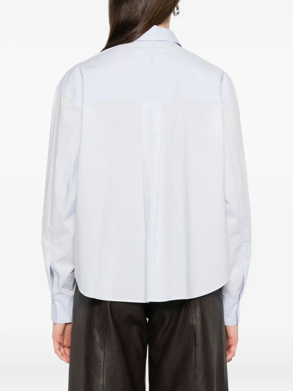 Forte Blouse met geborduurde bloemen Blauw