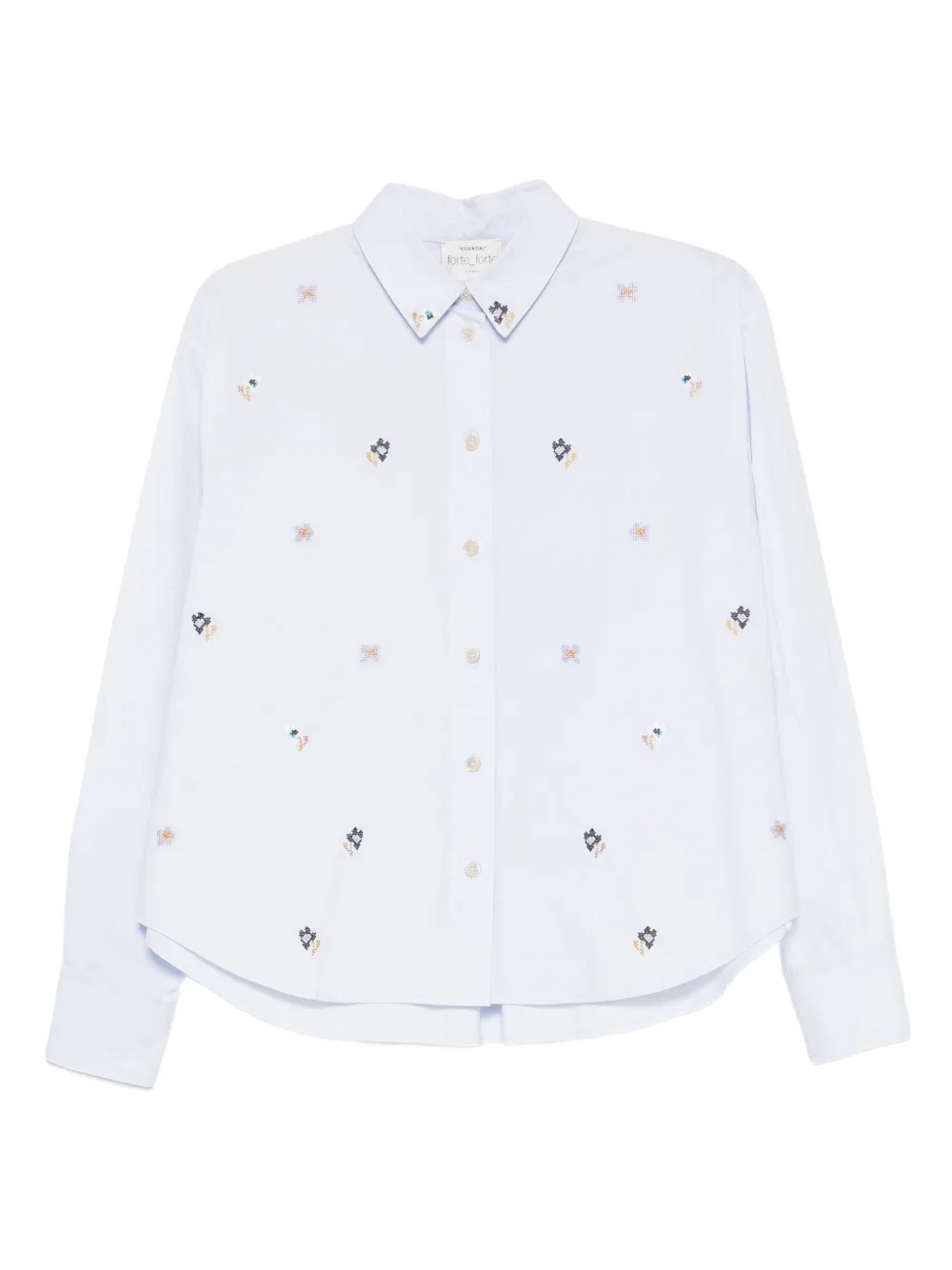 Forte Forte floral-embroidered shirt | Blue | Image 1