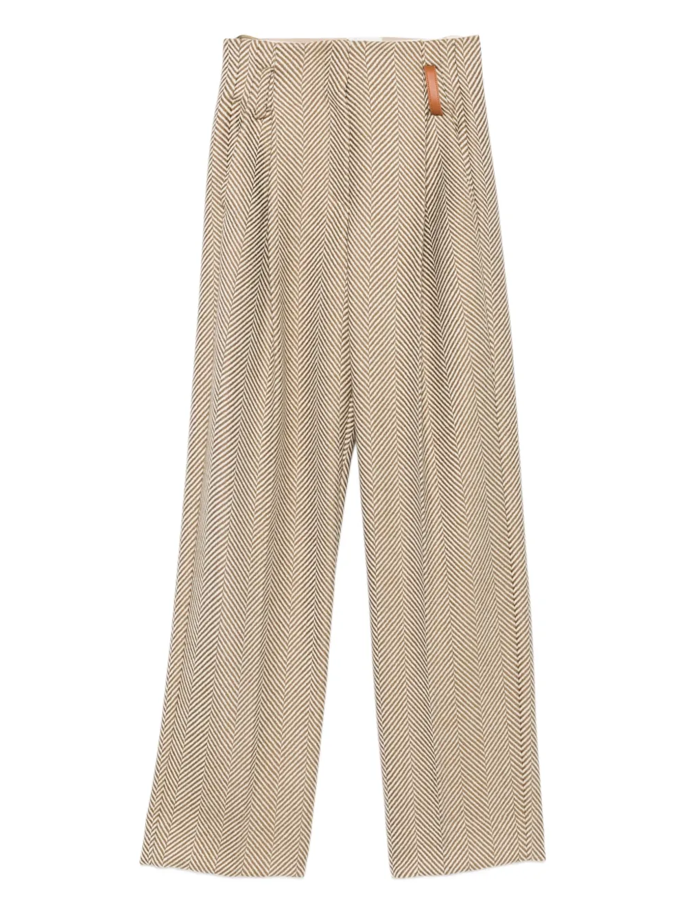 Forte Forte Herringbone Pleated Trousers In Neutral