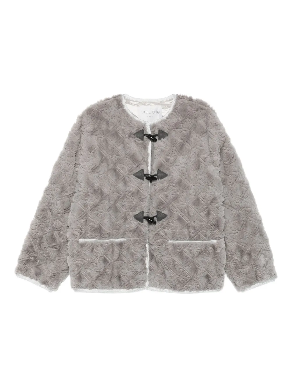 Forte Forte toggle-fastening textured jacket | Grey | Image 1