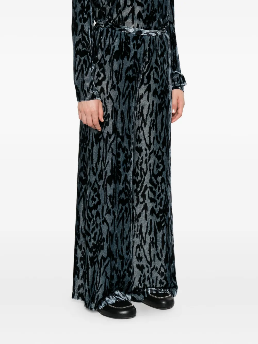 Forte Broek met dierenprint Blauw