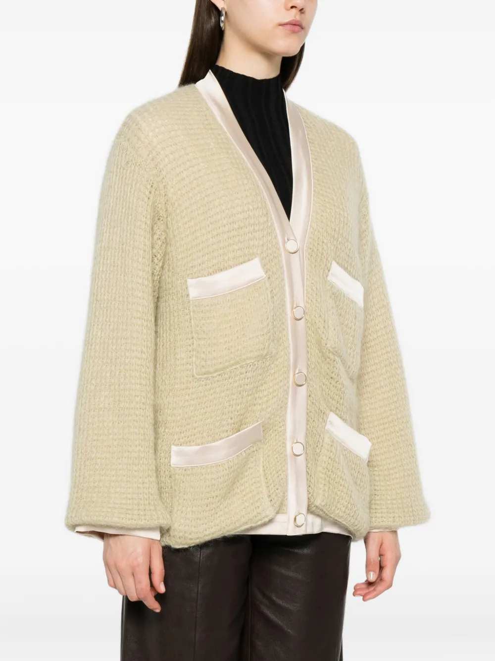 Forte Vest met wafelpatroon en zak Groen