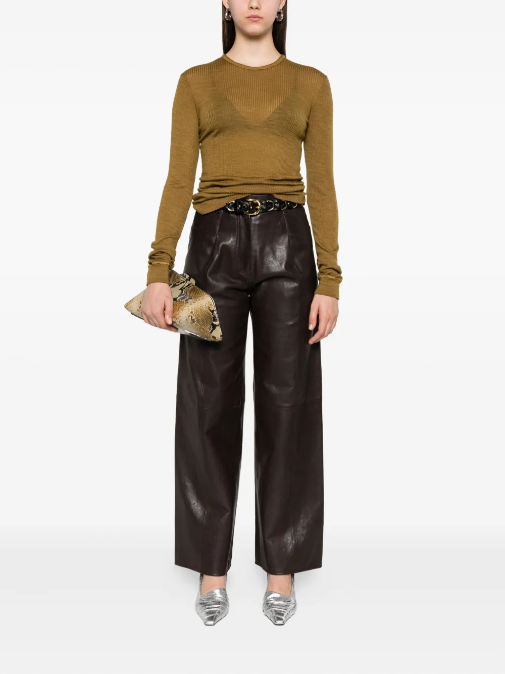 Forte Forte Geripptes Langarmshirt In Brown