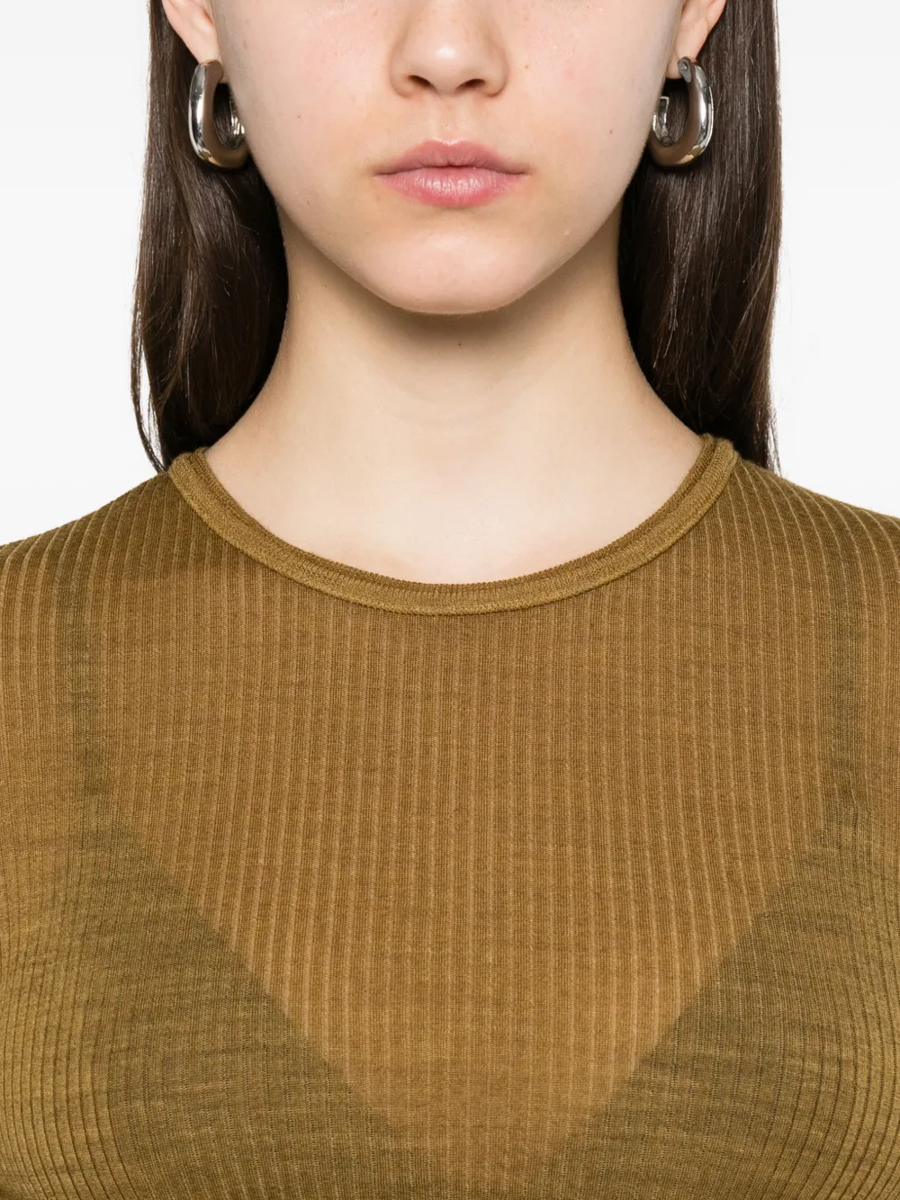 Forte Forte Geripptes Langarmshirt In Brown