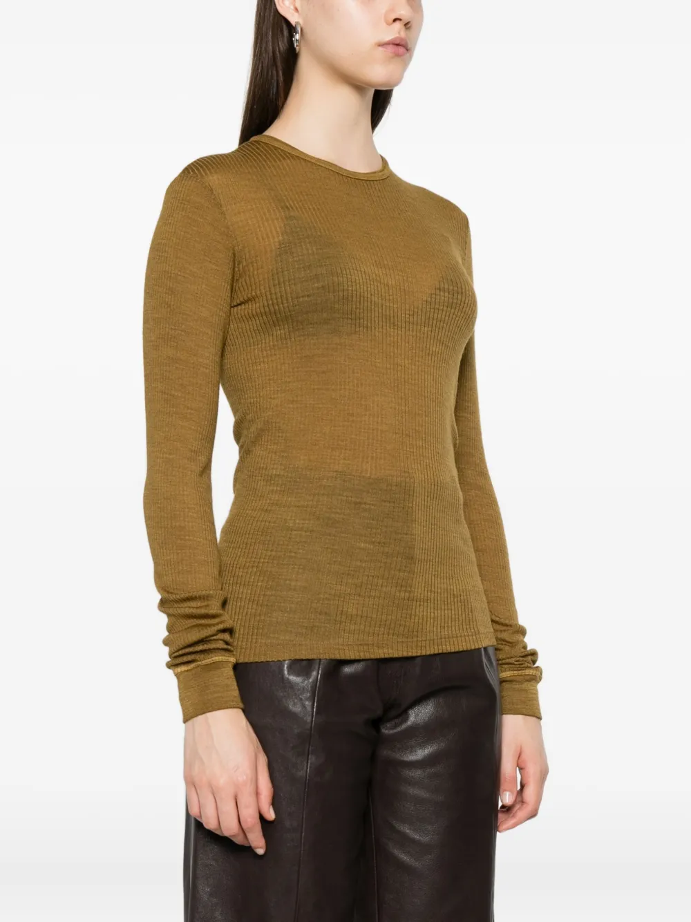 Forte Forte Geripptes Langarmshirt In Brown