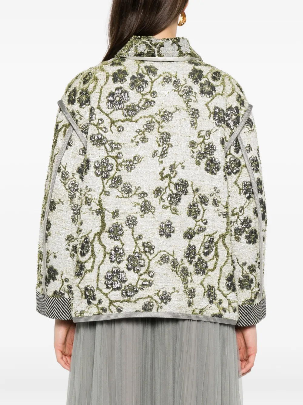 Forte Forte Jacquard La Lune En Fleur Jacket In Gray