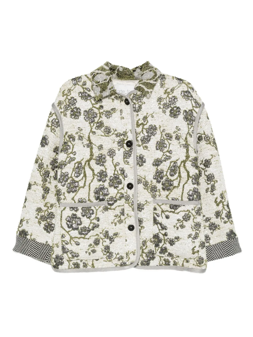 Forte Forte Jacquard La Lune En Fleur Jacket In Gray