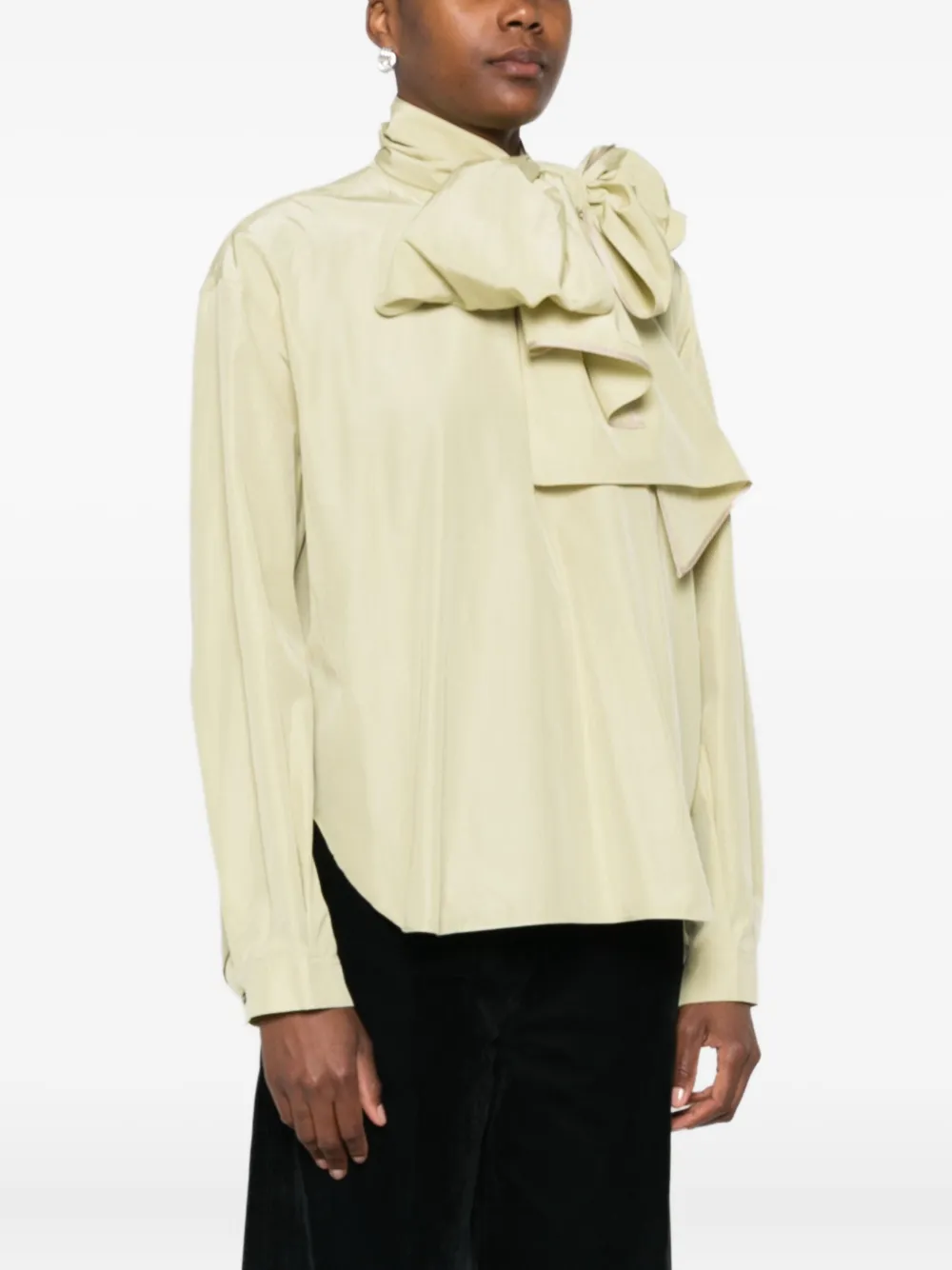 Forte Shirt met strikdetail Groen