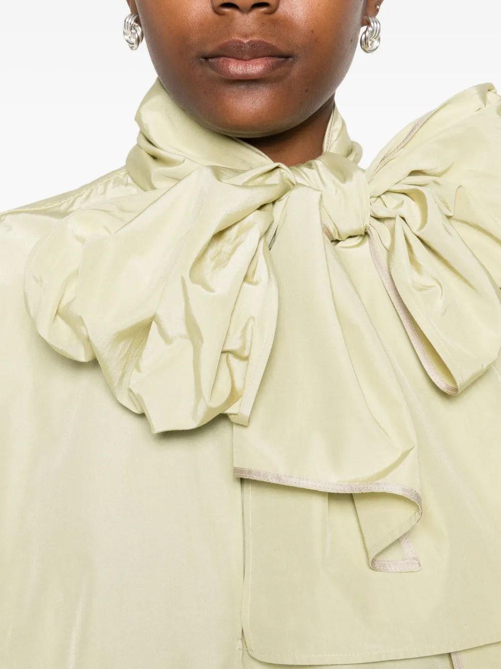 Forte Shirt met strikdetail Groen