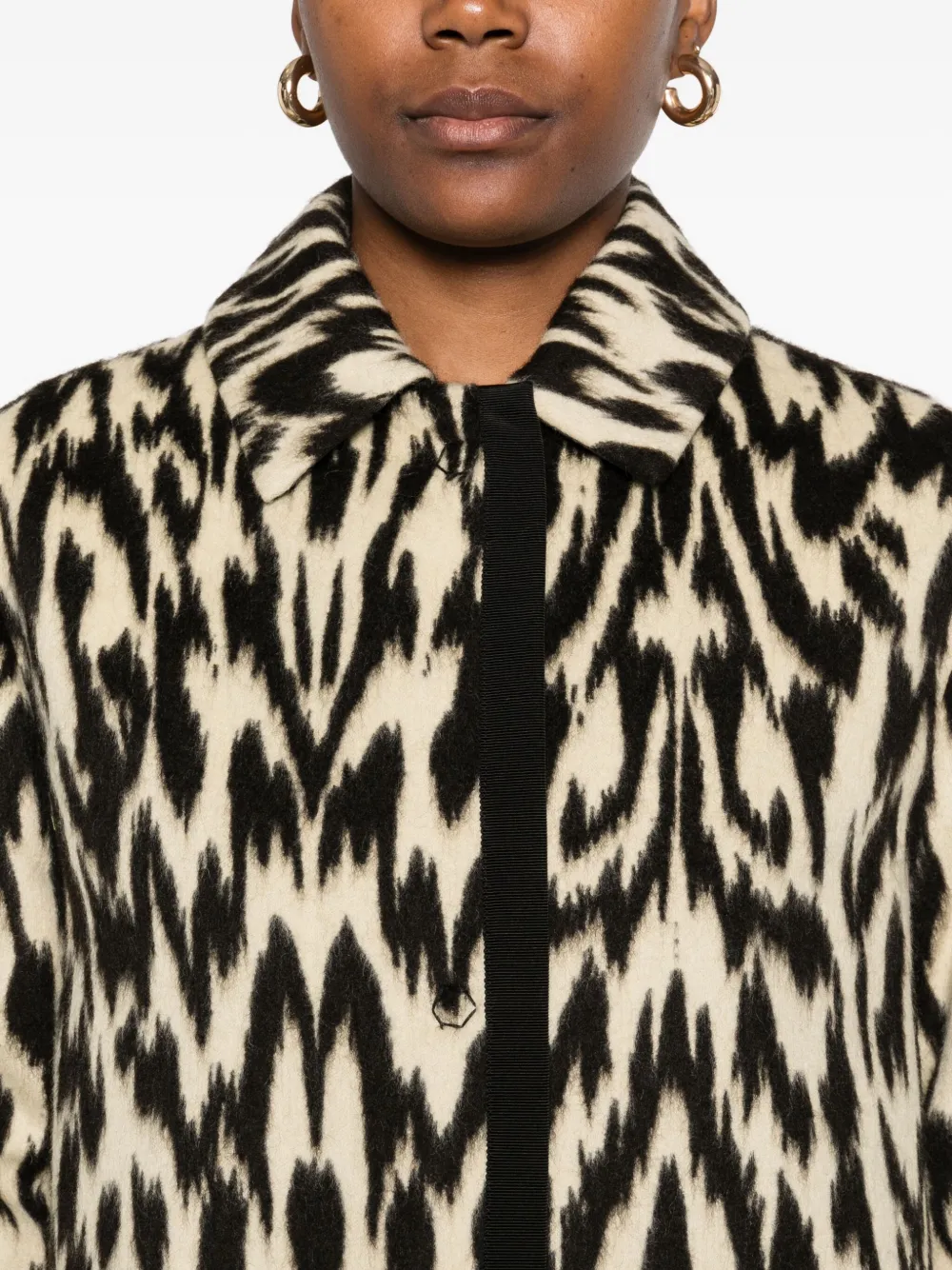 Forte Forte Animal-print Button Coat In Multi