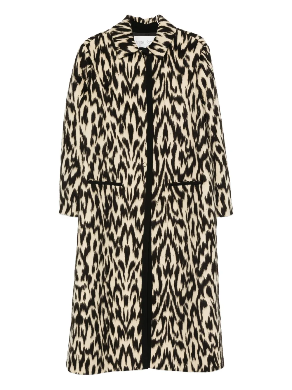 Forte Forte animal-print button coat | Black | Image 1