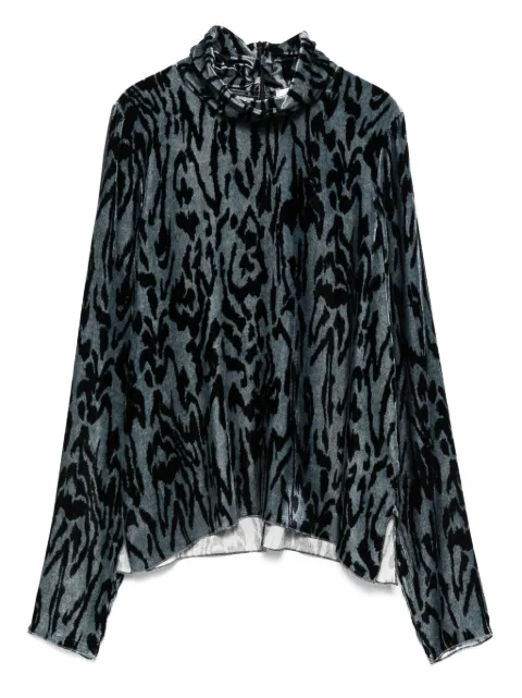 Forte Forte animal-print turtleneck top