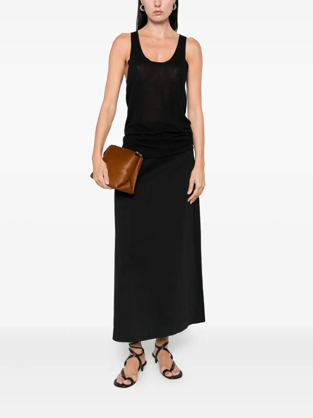 TOTEME Tanktop met diepe ronde hals Zwart