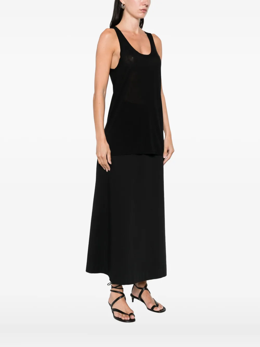 TOTEME Tanktop met diepe ronde hals Zwart