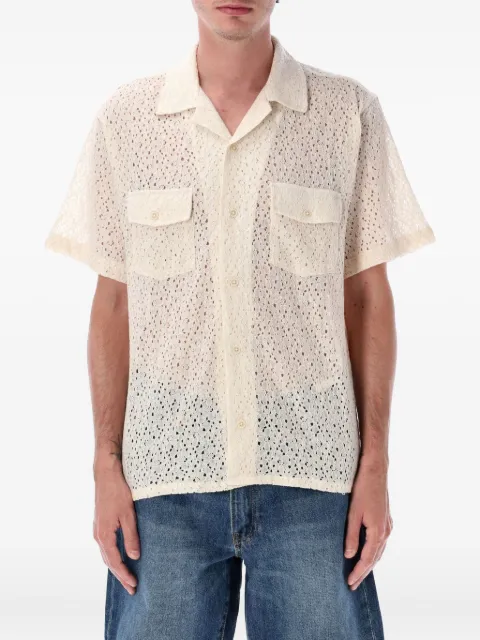 Corridor floral-lace short-sleeve shirt