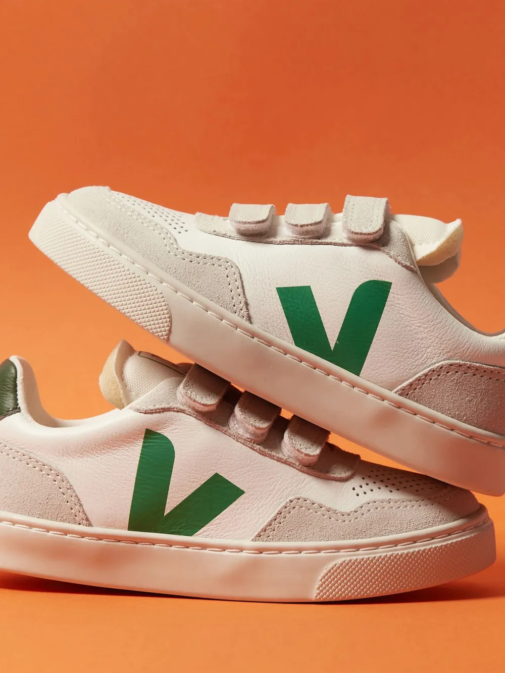 VEJA Kids touch strap sneakers Wit