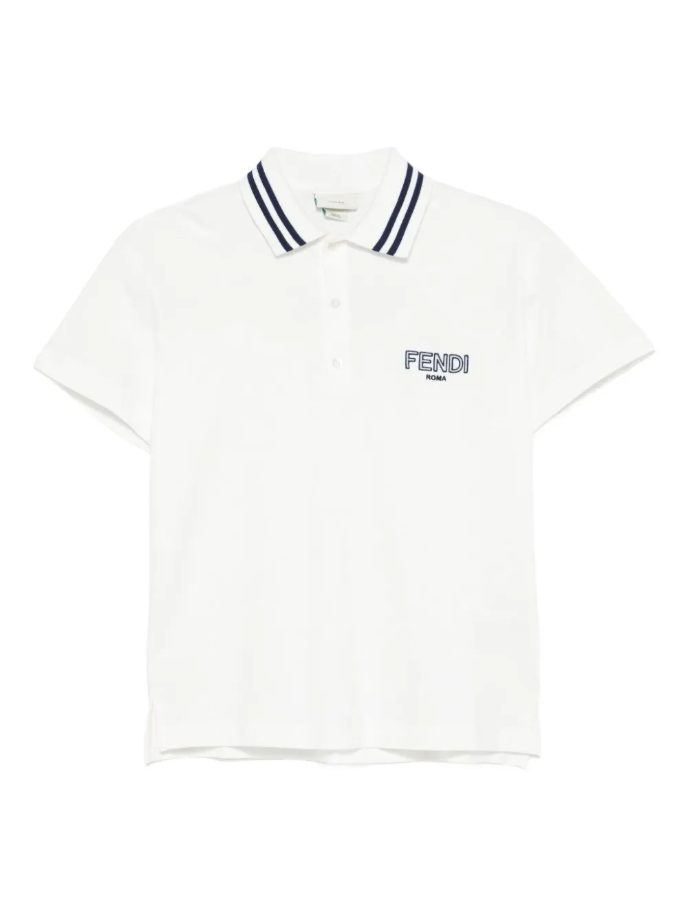 Fendi Kids tipped-collar polo shirt | White | Image 1