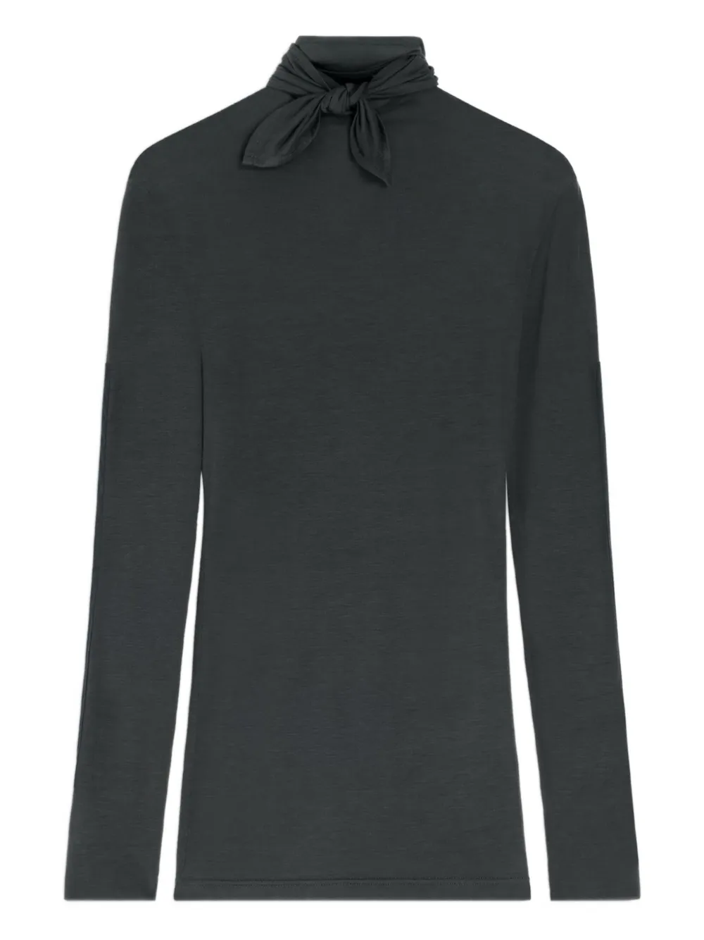 neck-tie long-sleeve top