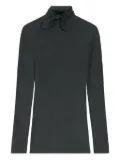 LEMAIRE neck-tie long-sleeve top - Grey