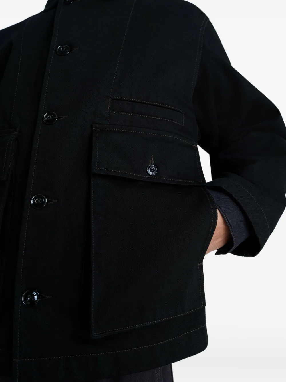 LEMAIRE Boxy denim jack Zwart