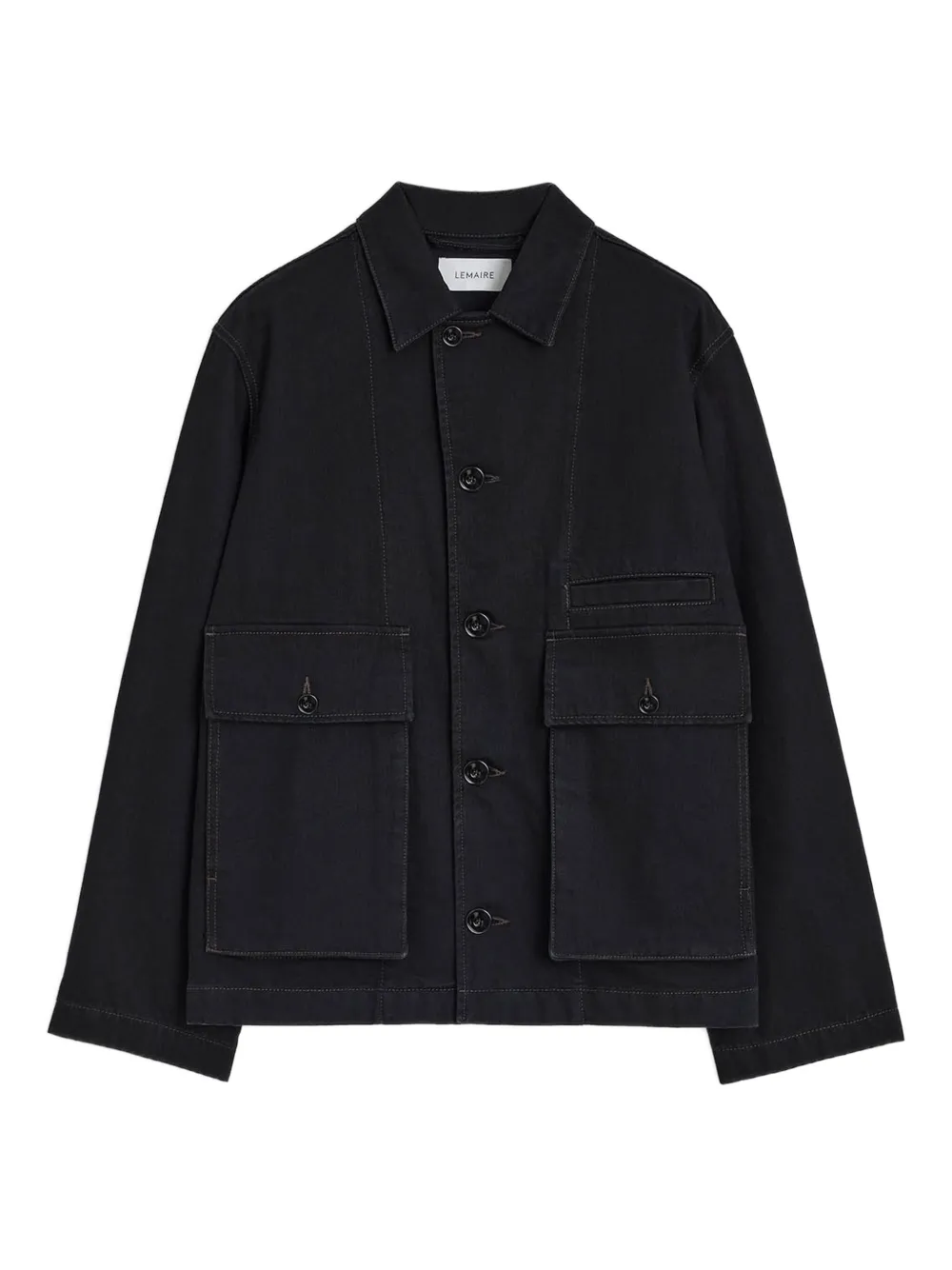 Lemaire Boxy Denim Jacket In Black