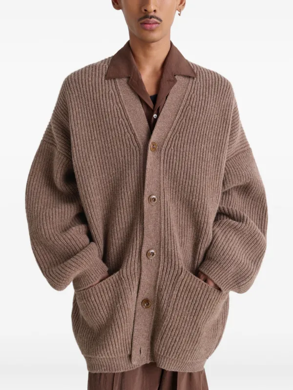 lemaire カーディガン LEMAIRE V-neck Wool Cardigan | Neutrals | FARFETCH CA
