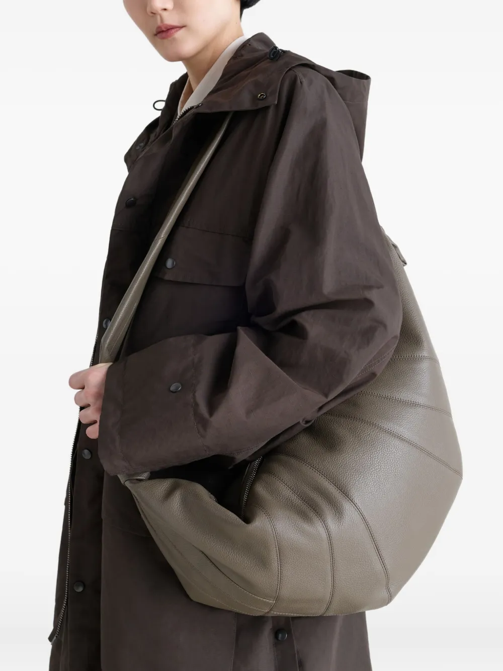 Lemaire Large Croissant Shoulder Bag In Neutral