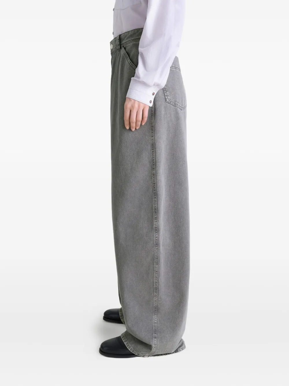LEMAIRE Broek met toelopende pijpen en snowwash-effect Grijs