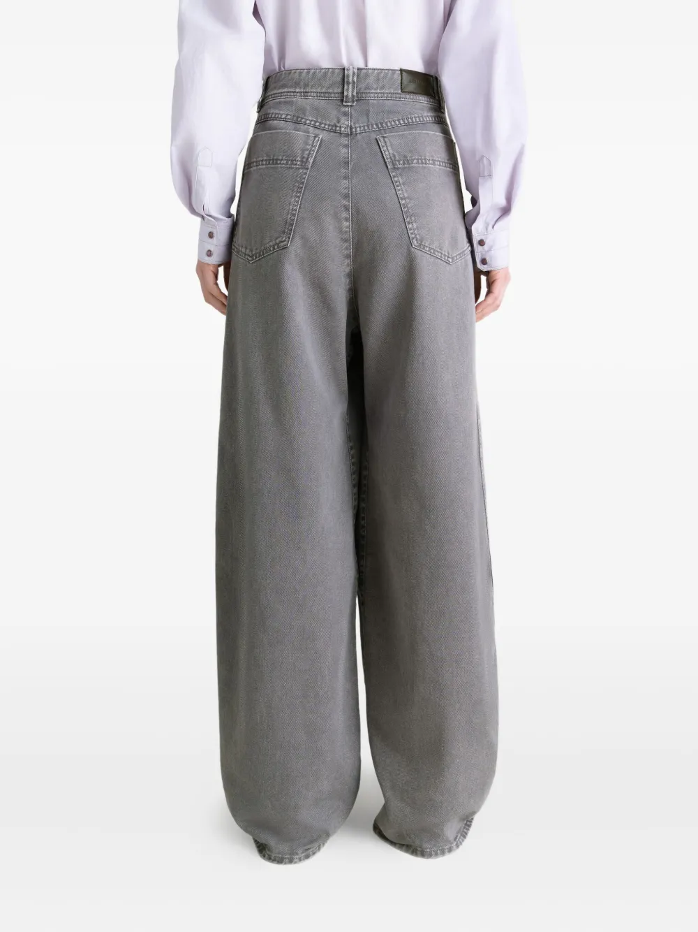 LEMAIRE Broek met toelopende pijpen en snowwash-effect Grijs