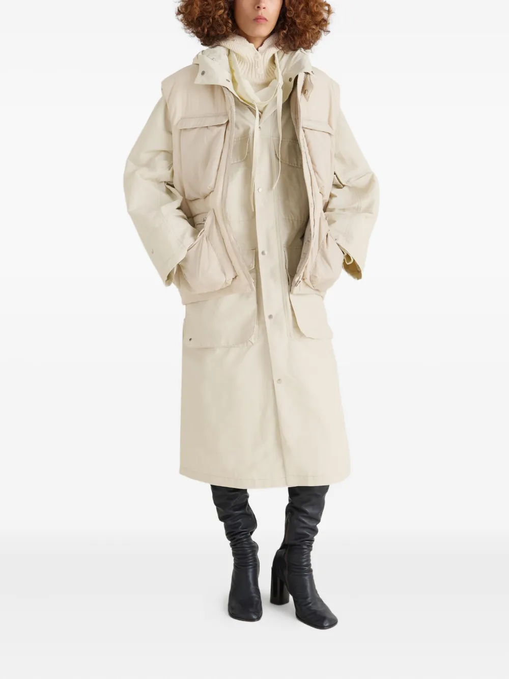 LEMAIRE Bodywarmer met gewatteerde zak Beige