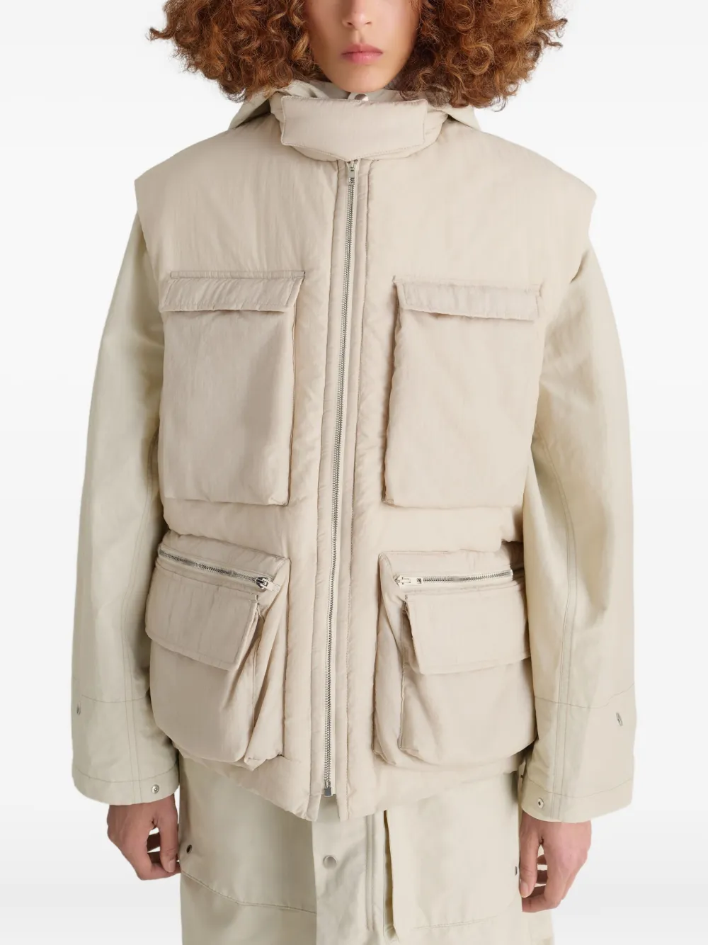 LEMAIRE Bodywarmer met gewatteerde zak Beige